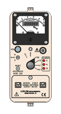 2363 survey meter, display and controls