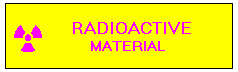 radiation warning tape, three inch cuts
